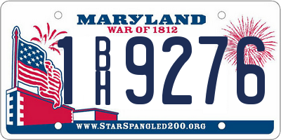 MD license plate 1BH9276