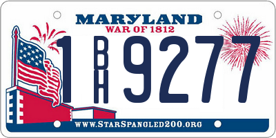 MD license plate 1BH9277