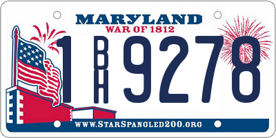 MD license plate 1BH9278
