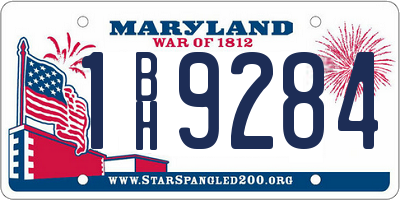 MD license plate 1BH9284