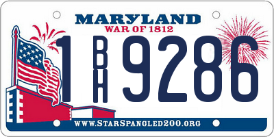 MD license plate 1BH9286