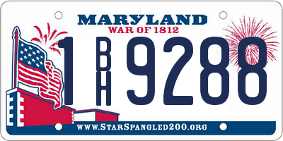 MD license plate 1BH9288