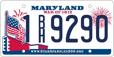 MD license plate 1BH9290