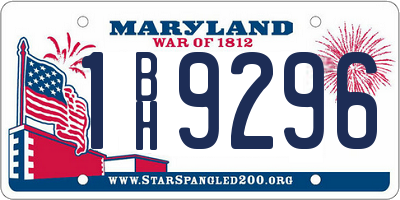MD license plate 1BH9296