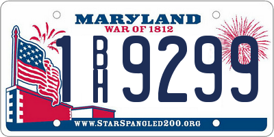 MD license plate 1BH9299