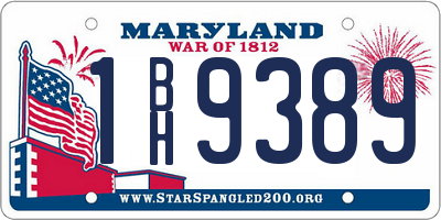 MD license plate 1BH9389