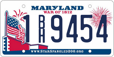 MD license plate 1BH9454