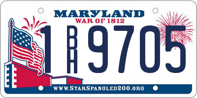 MD license plate 1BH9705