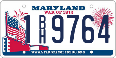 MD license plate 1BH9764