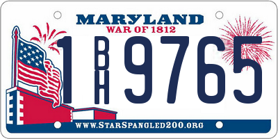 MD license plate 1BH9765