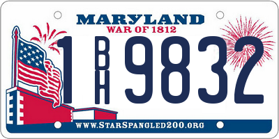 MD license plate 1BH9832