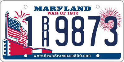 MD license plate 1BH9873