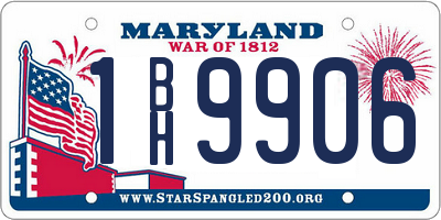 MD license plate 1BH9906