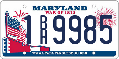 MD license plate 1BH9985