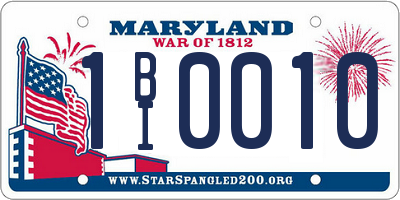 MD license plate 1BI0010