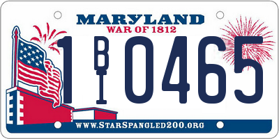 MD license plate 1BI0465