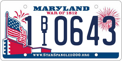 MD license plate 1BI0643