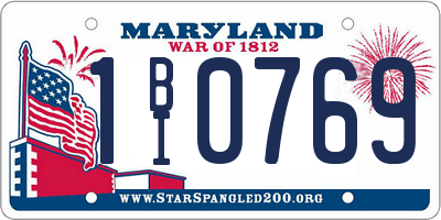 MD license plate 1BI0769