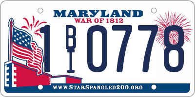 MD license plate 1BI0778