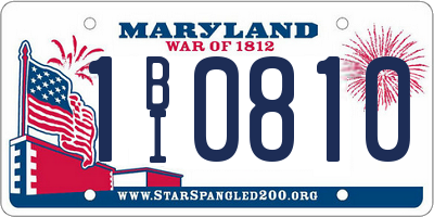MD license plate 1BI0810