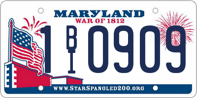 MD license plate 1BI0909