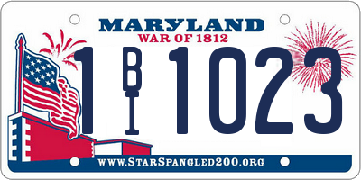 MD license plate 1BI1023