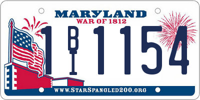 MD license plate 1BI1154