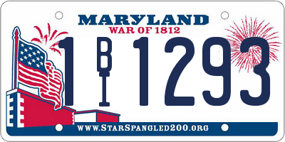 MD license plate 1BI1293