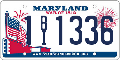 MD license plate 1BI1336