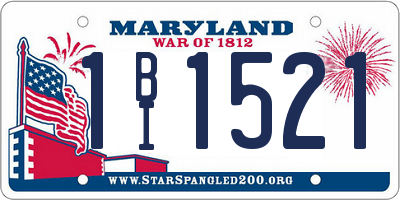 MD license plate 1BI1521