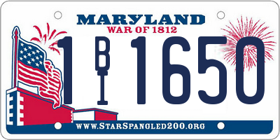 MD license plate 1BI1650