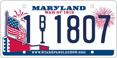 MD license plate 1BI1807