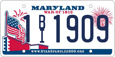 MD license plate 1BI1909