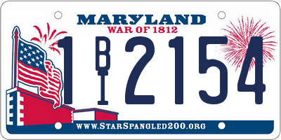 MD license plate 1BI2154