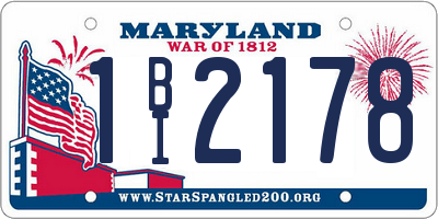 MD license plate 1BI2178