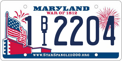 MD license plate 1BI2204