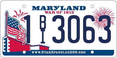 MD license plate 1BI3063