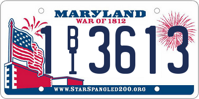 MD license plate 1BI3613