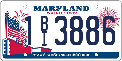 MD license plate 1BI3886