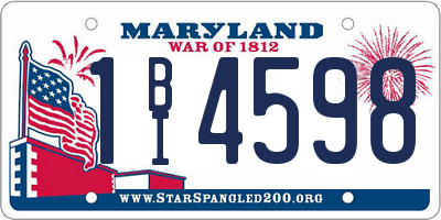 MD license plate 1BI4598