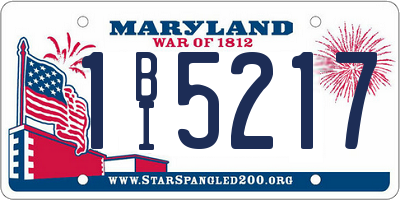MD license plate 1BI5217