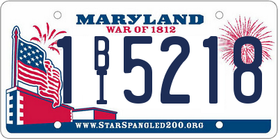 MD license plate 1BI5218