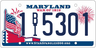 MD license plate 1BI5301