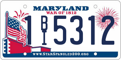 MD license plate 1BI5312