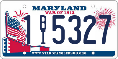 MD license plate 1BI5327