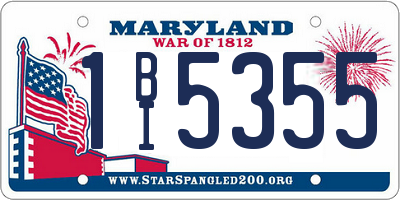 MD license plate 1BI5355
