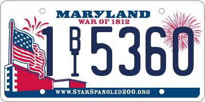 MD license plate 1BI5360