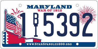 MD license plate 1BI5392