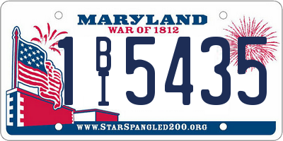 MD license plate 1BI5435