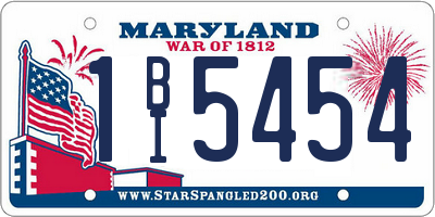 MD license plate 1BI5454